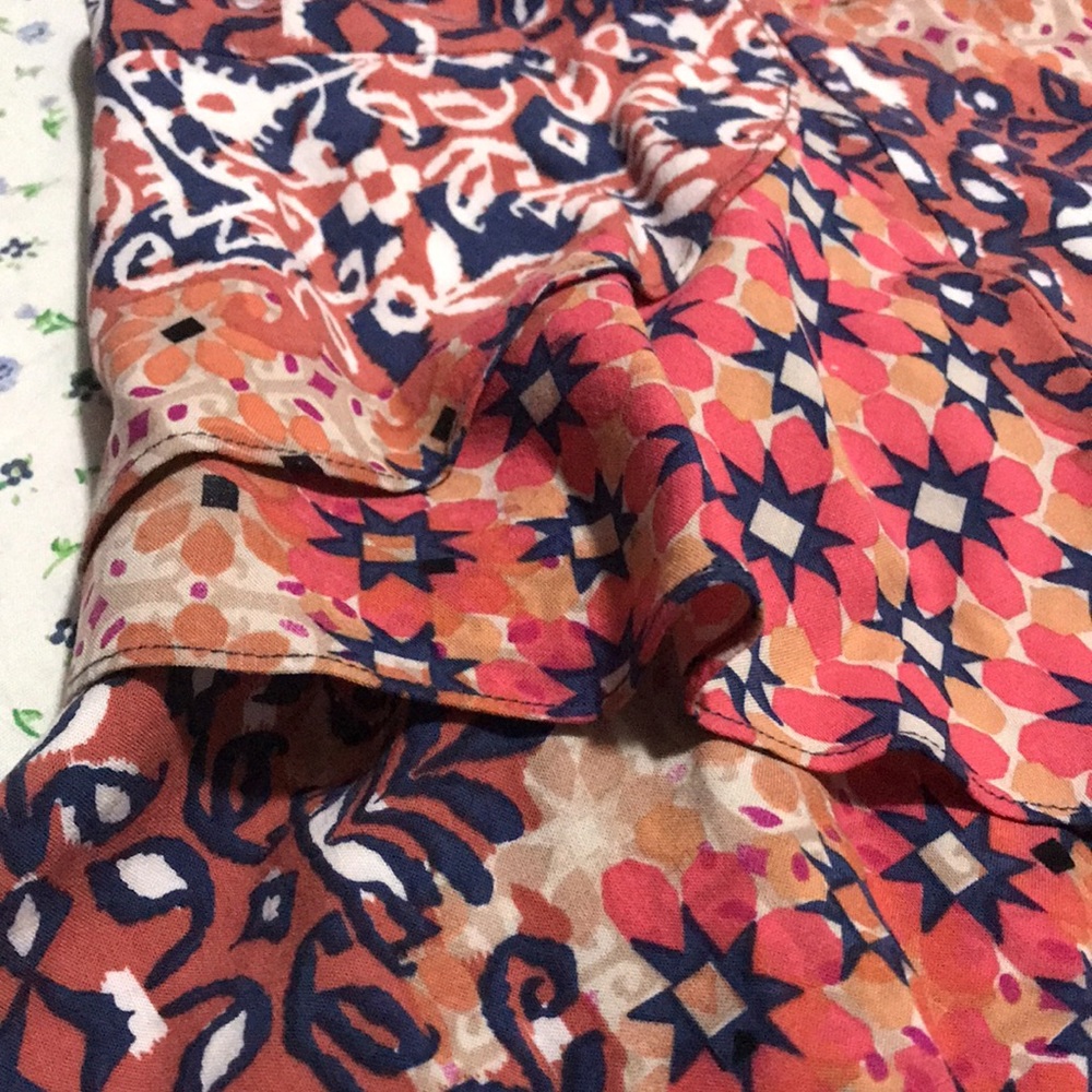 Cabi Multicolored Patch Print Ruffle Mini Skirt - image 3